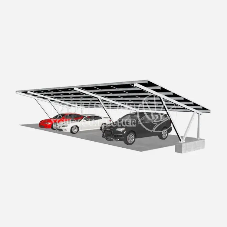 Sistem pelekap carport solar V tunggal